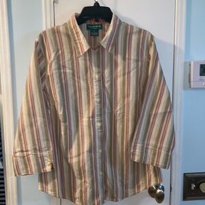 Ralph Lauren ladies three-quarter sleeve blouse, extra large multicolor